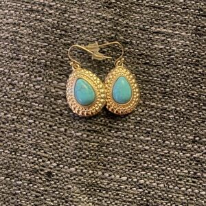 Elegant Gold and Turquoise Earrings